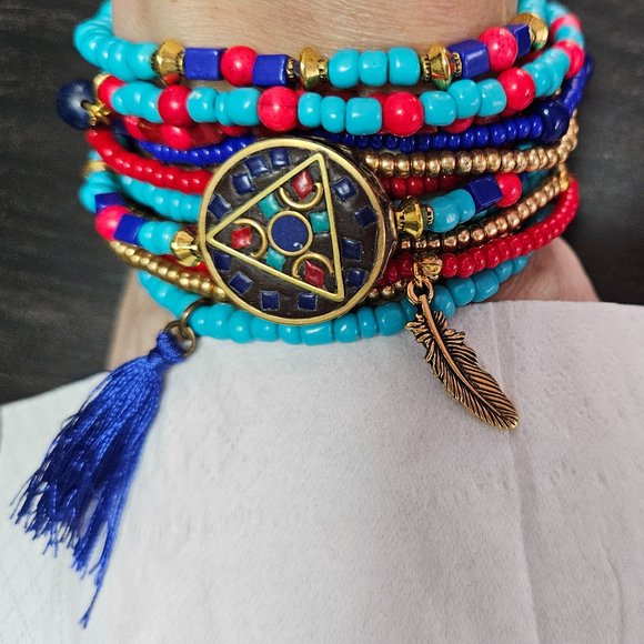 Multiple bohemian style bracelets - Picture 4 of 4